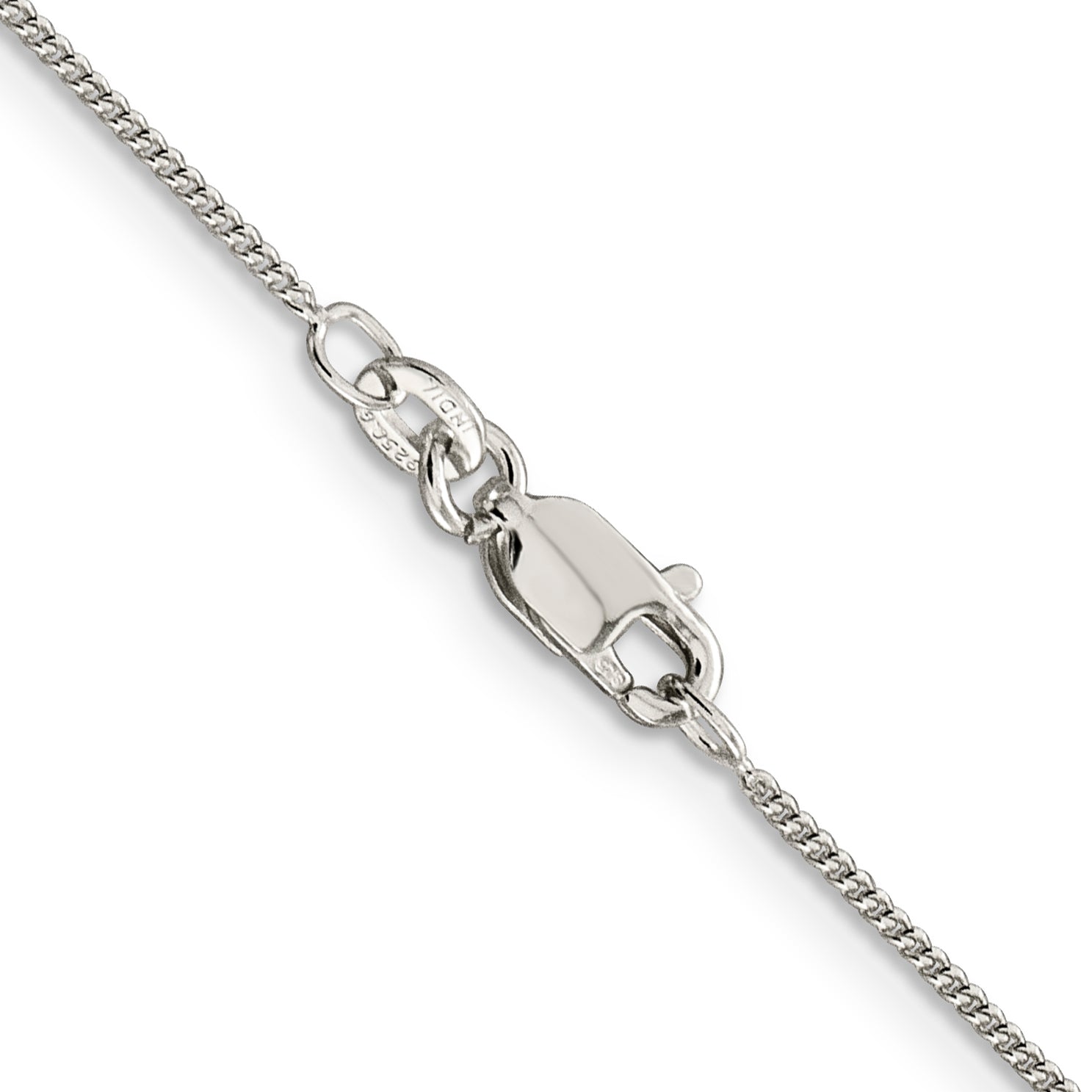 Sterling Silver Curb Chain Necklace 1mm