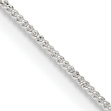 Curb Chain in Sterling Silver, 1mm, 14–24 Inch