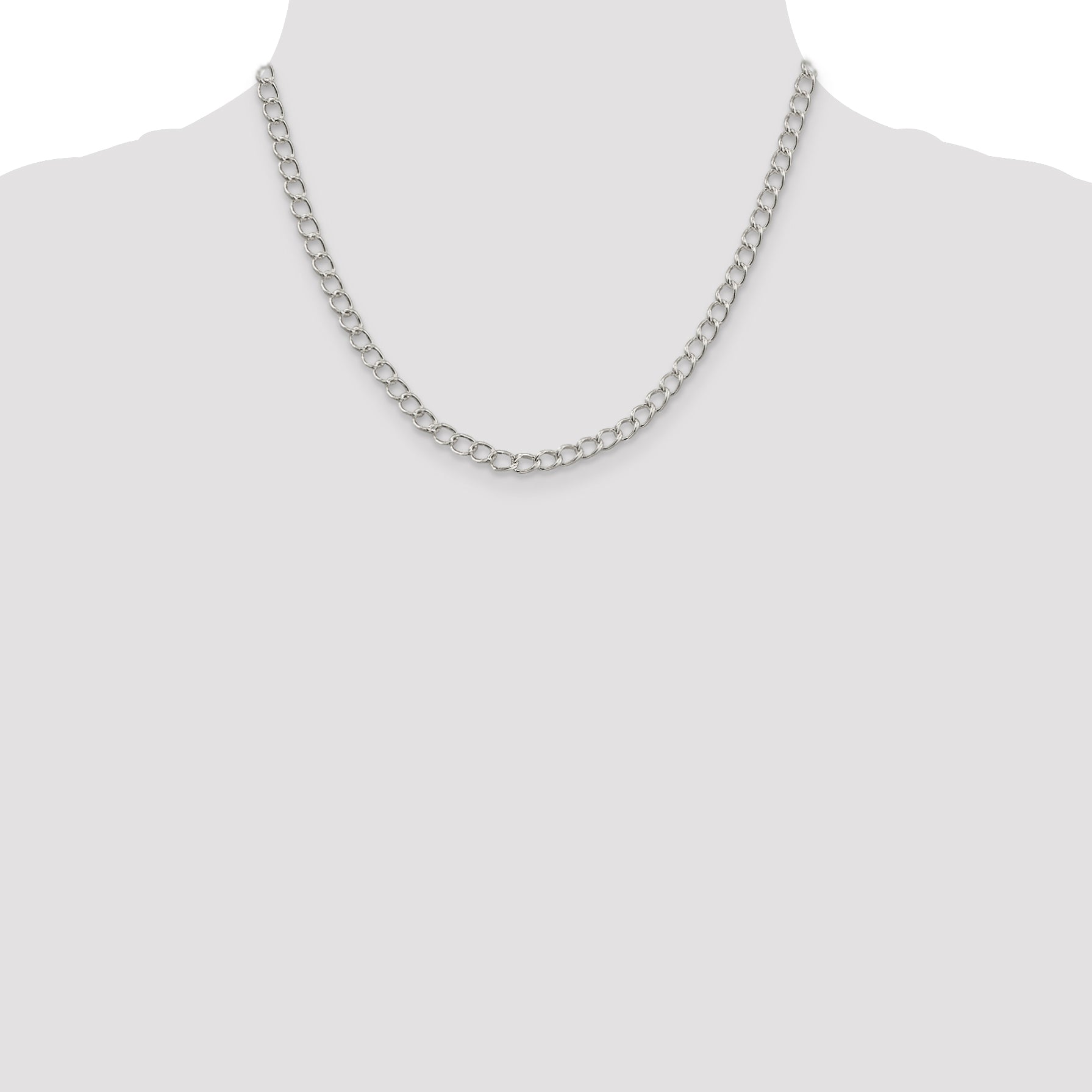 Sterling Silver Curb Chain Necklace 4.5mm