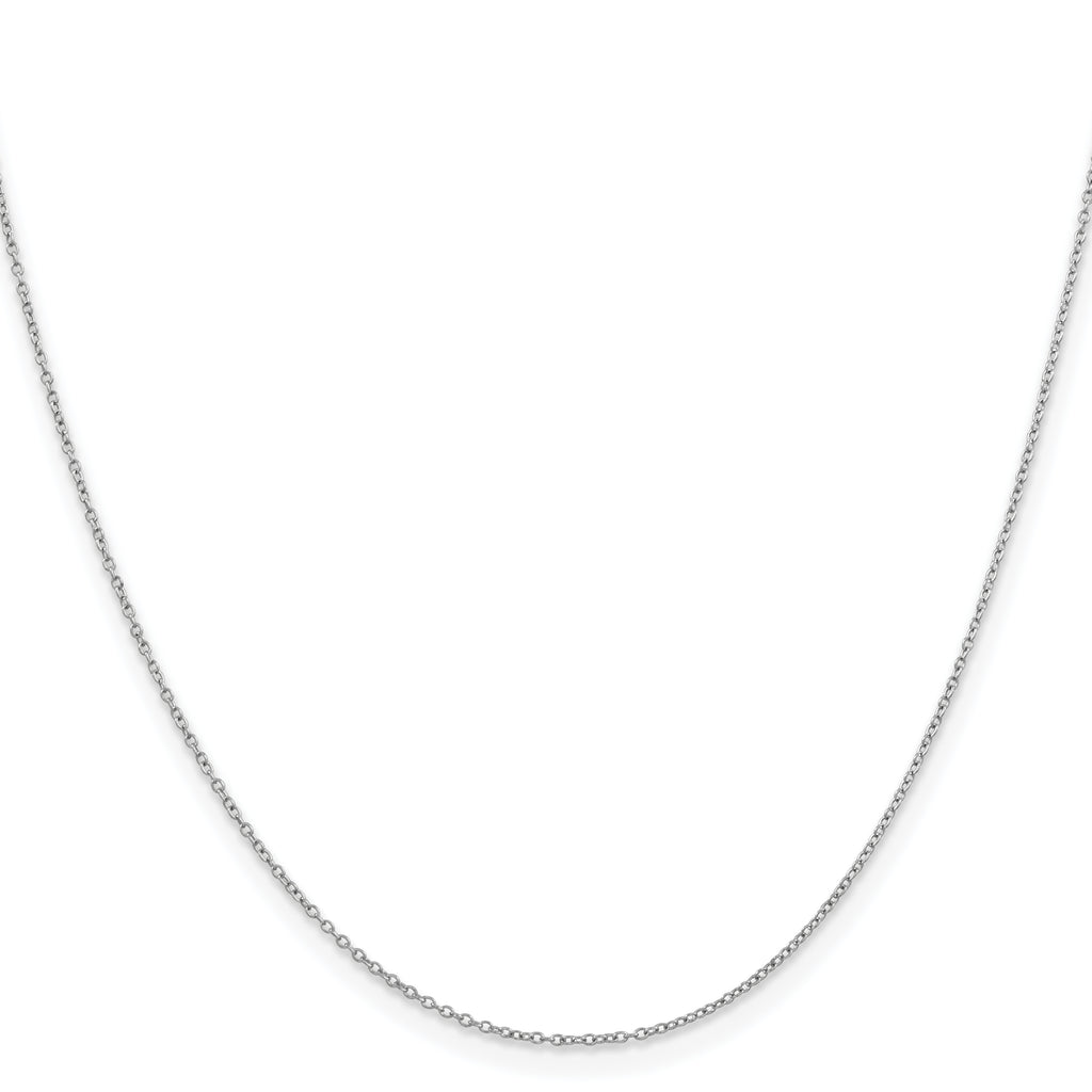 Sterling Silver Rhodium-Plated Cable Chain Necklace 1mm