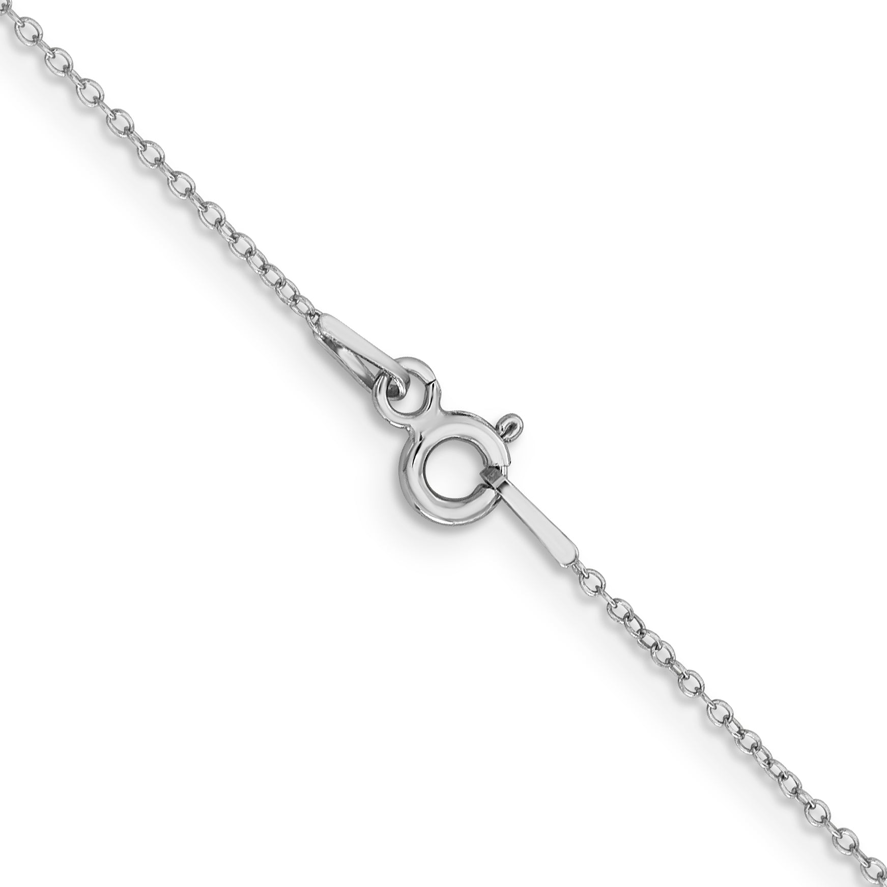 Sterling Silver Rhodium-Plated Cable Chain Necklace 1mm