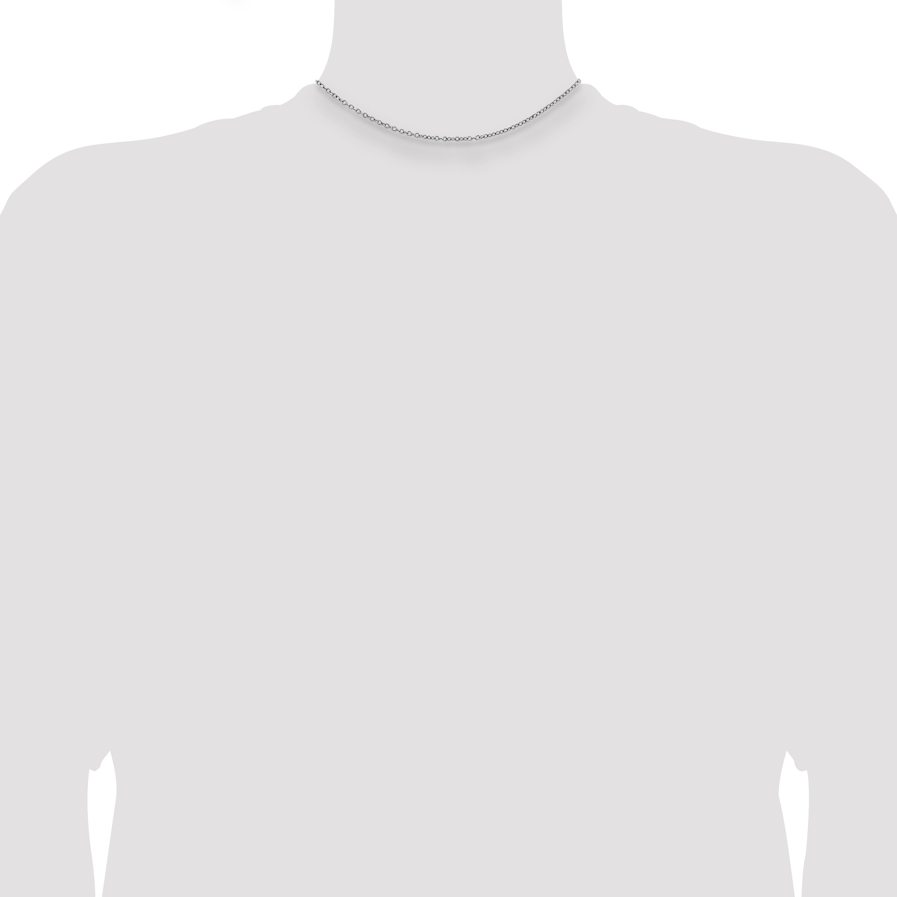 Sterling Silver 1mm Rhodium-plated Cable Chain