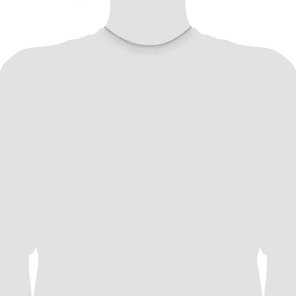 Sterling Silver 1mm Rhodium-Plated Cable Chain