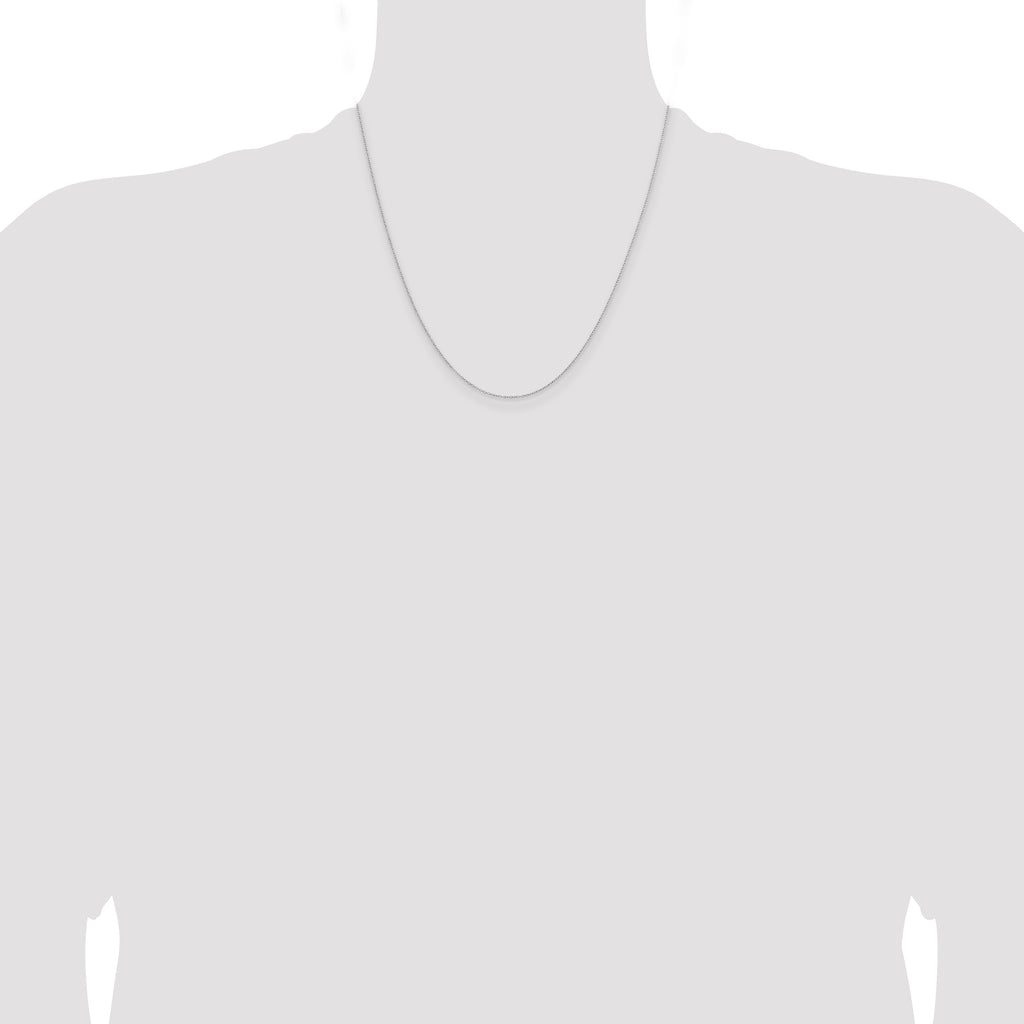 Sterling Silver Rhodium-Plated Cable Chain Necklace 1mm