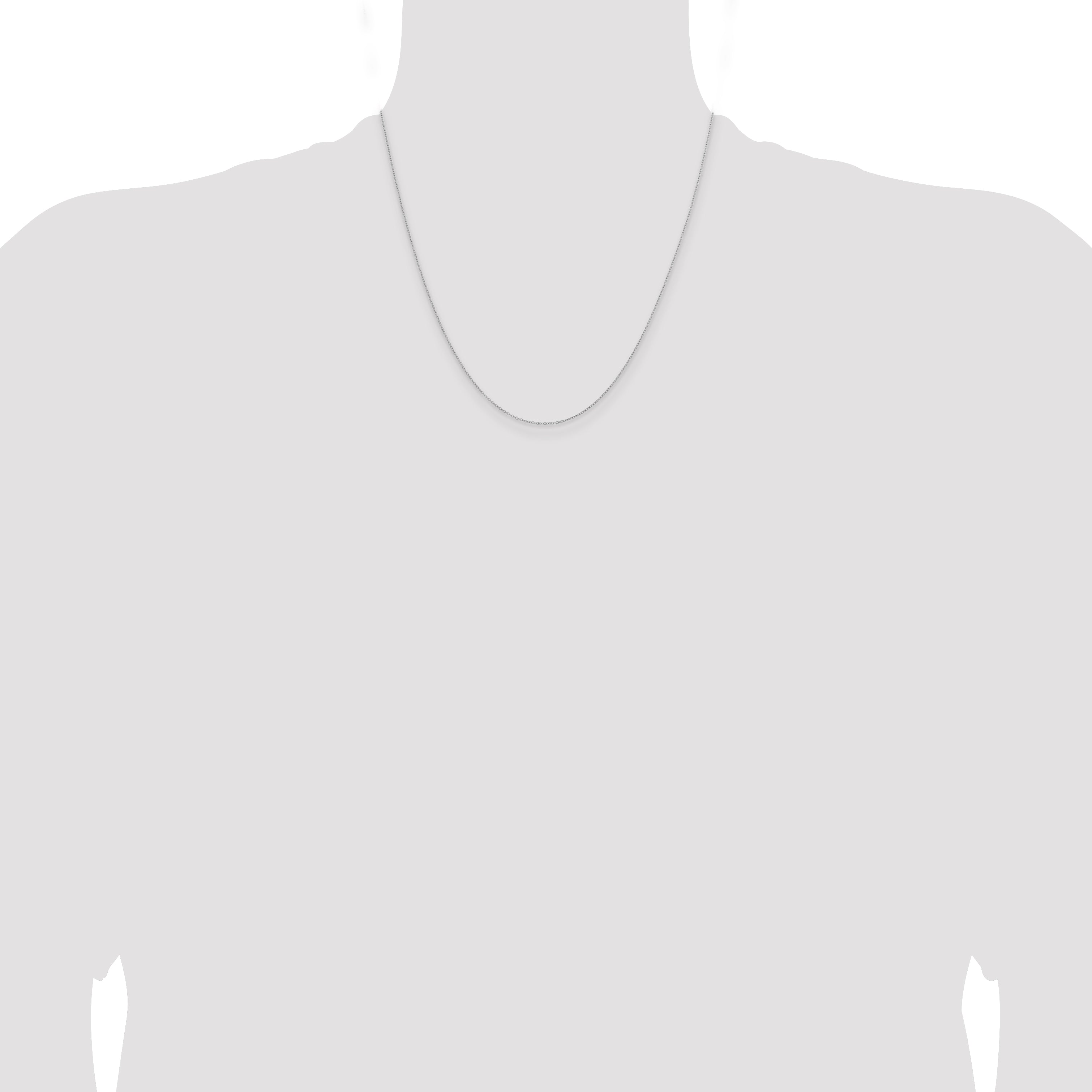 Sterling Silver Rhodium-Plated Cable Chain Necklace 1mm