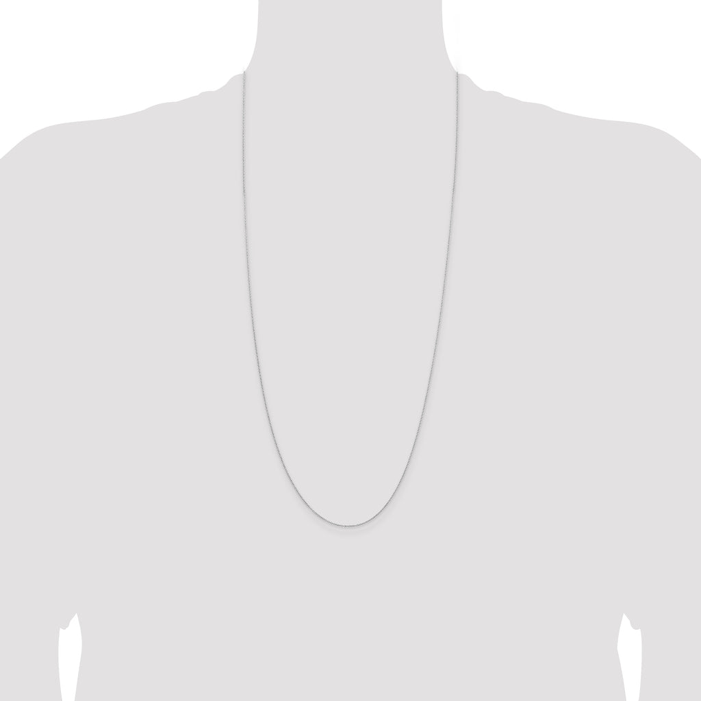 Sterling Silver 1mm Rhodium-plated Cable Chain