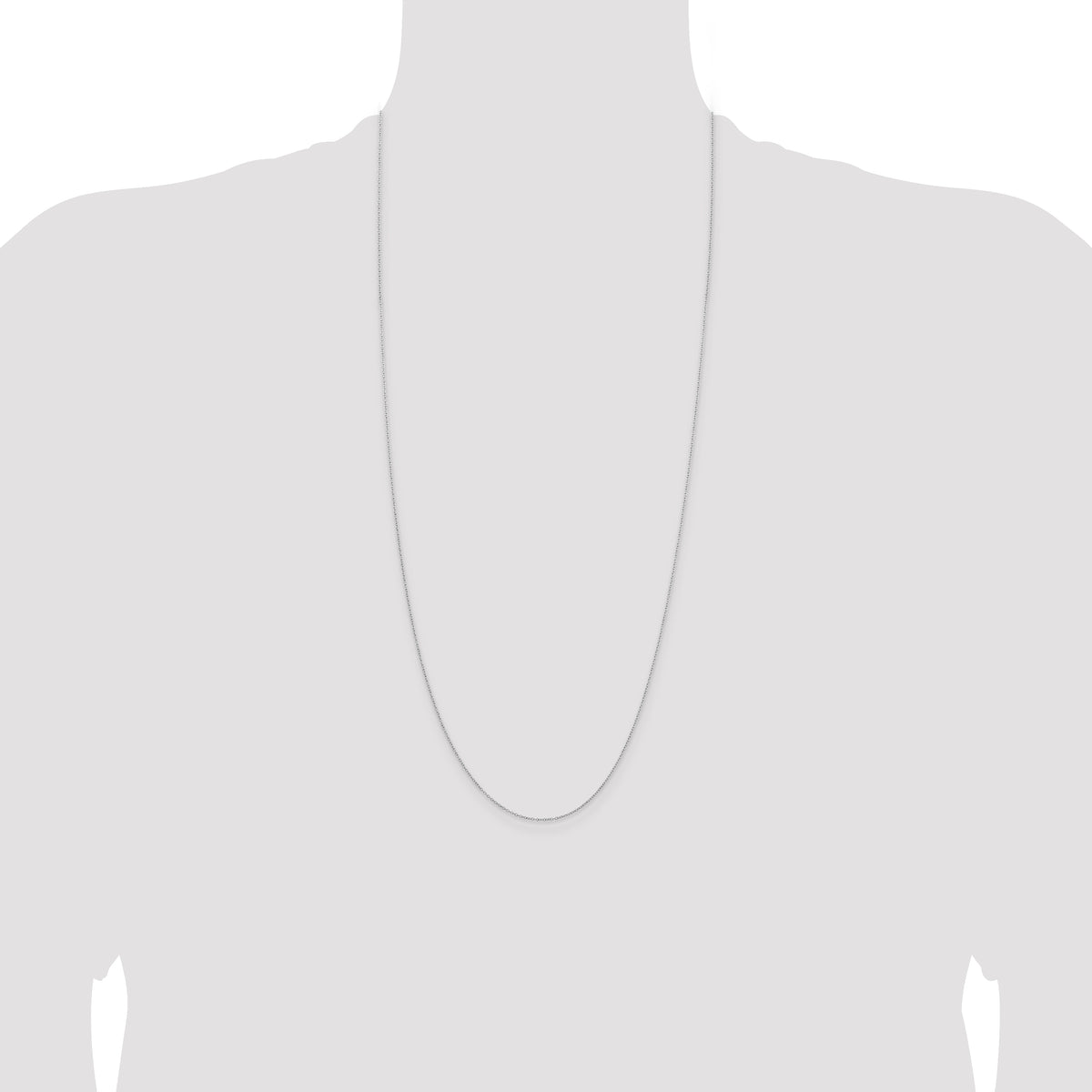 Sterling Silver 1mm Rhodium-plated Cable Chain