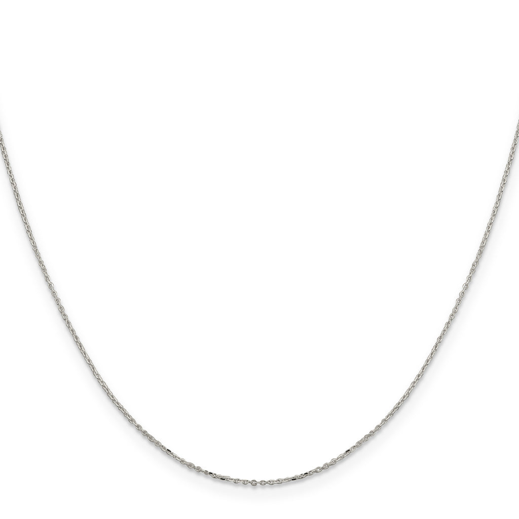 Sterling Silver 1mm 8 Sided Diamond-Cut Cable Chain With 4in Extension