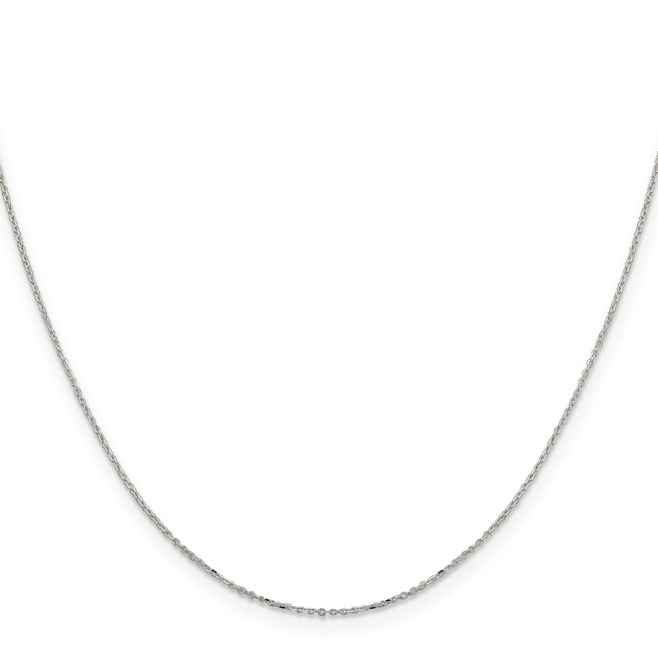 Sterling Silver Diamond-Cut Cable Chain Necklace 1mm