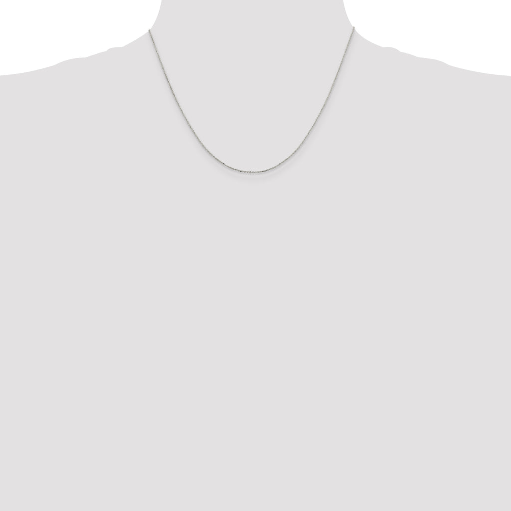 Sterling Silver Diamond-Cut Cable Chain Necklace 1mm