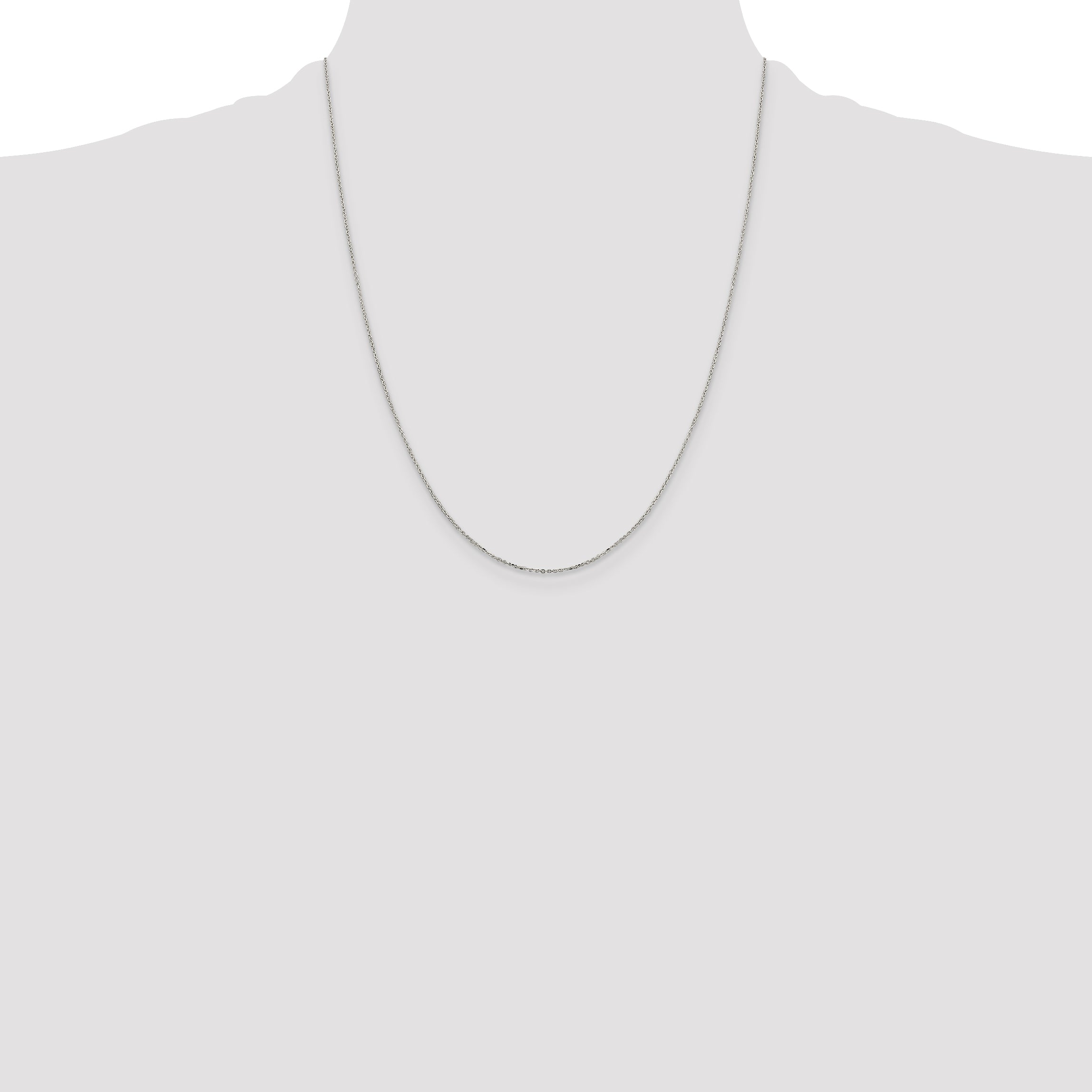 Sterling Silver 1mm 8 Sided Diamond-Cut Cable Chain With 4in Extension