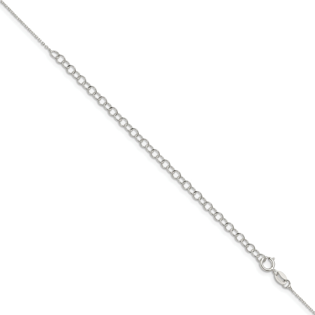 Sterling Silver 1mm 8 Sided Diamond-Cut Cable Chain With 4in Extension