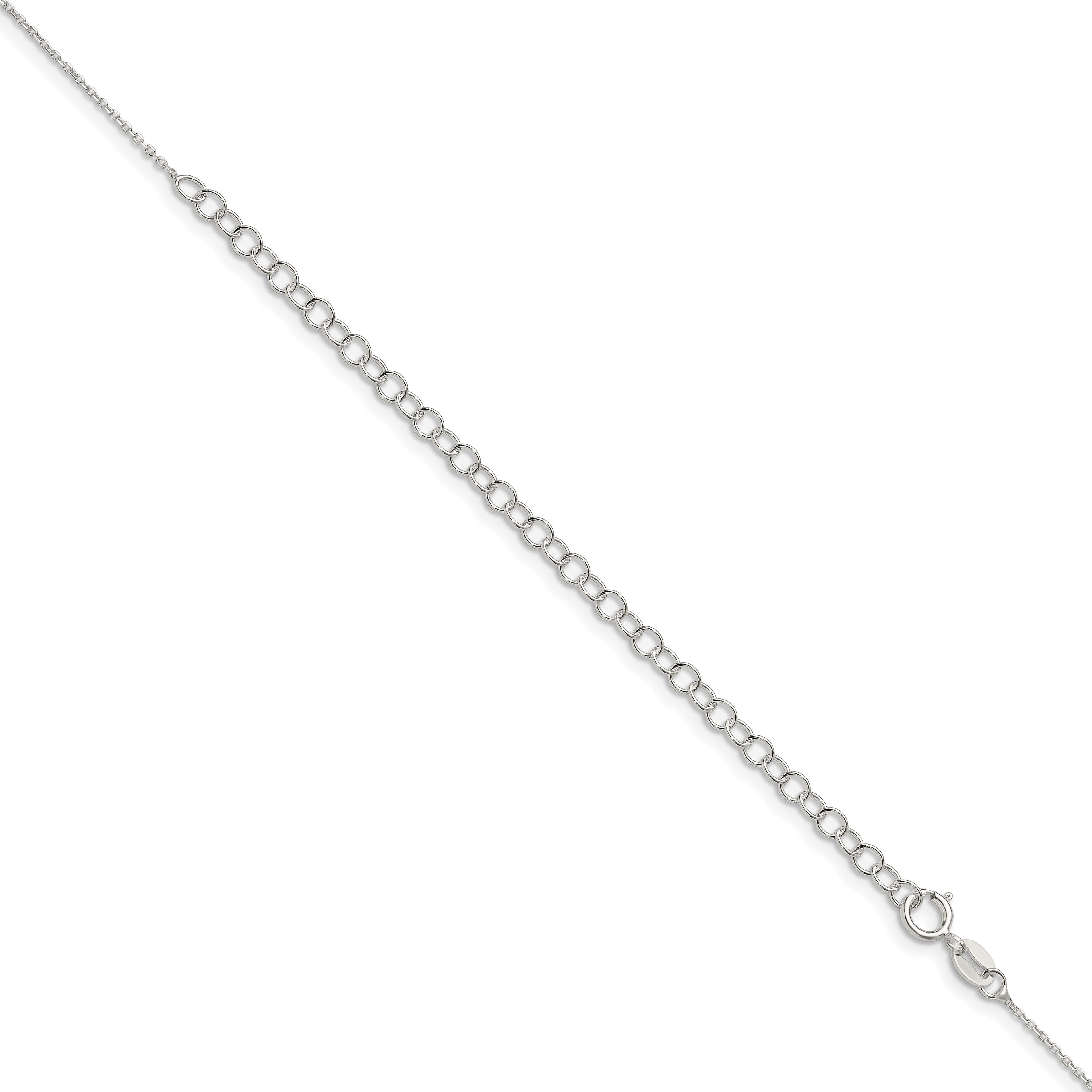 Sterling Silver 1mm 8 Sided Diamond-Cut Cable Chain With 4in Extension