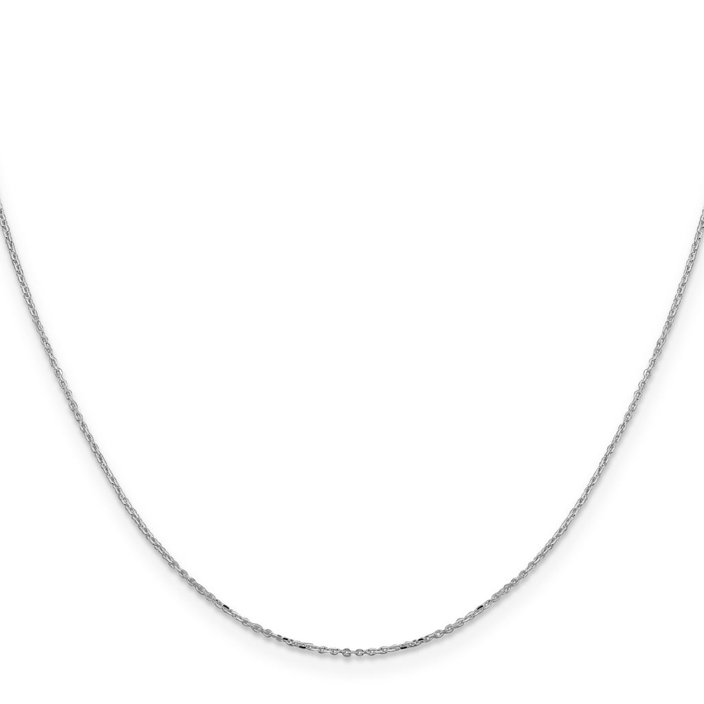 Sterling Silver Rhodium-Plated Diamond-Cut Cable Chain Necklace 1mm