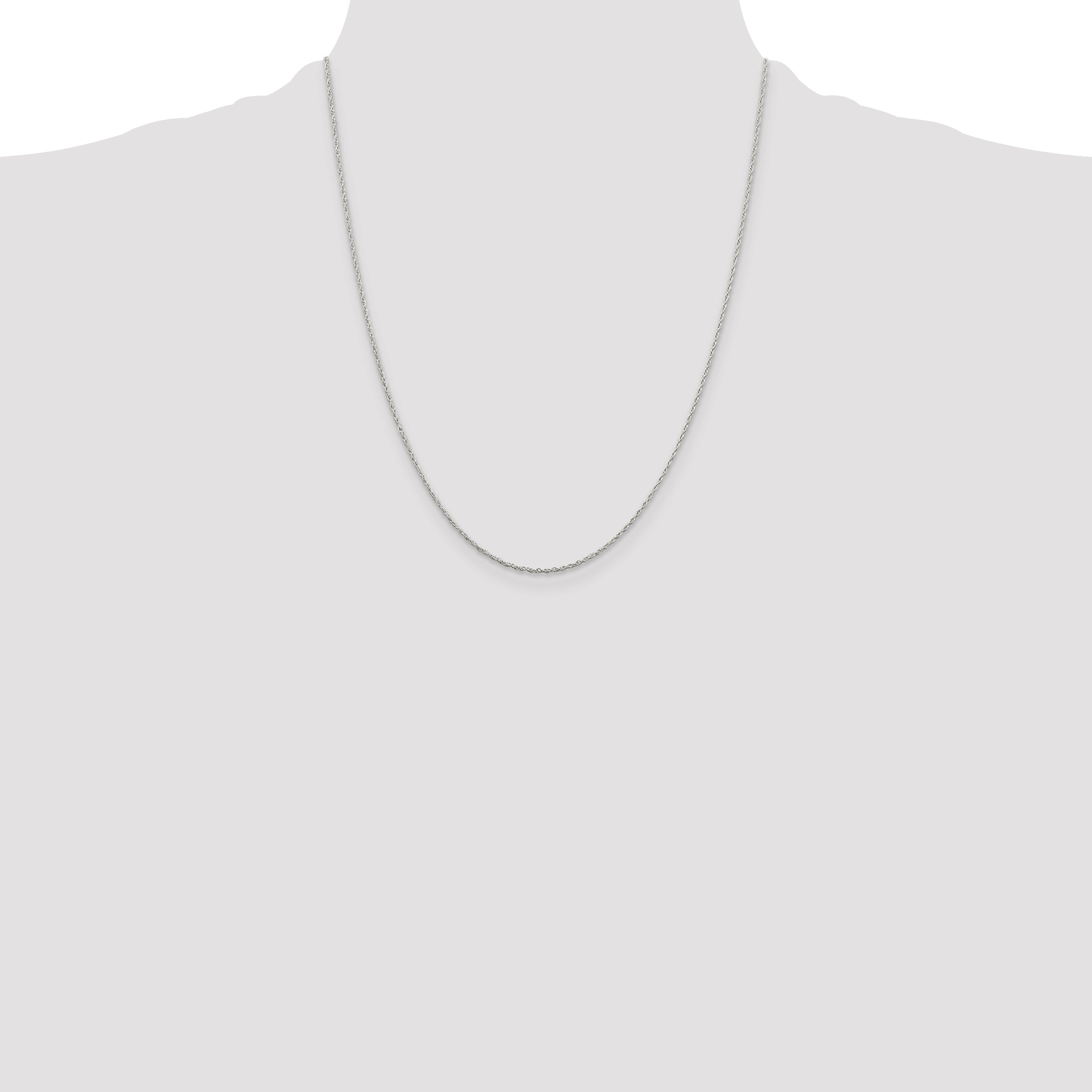 Sterling Silver 1.25mm Loose Rope Chain With 2in Extension