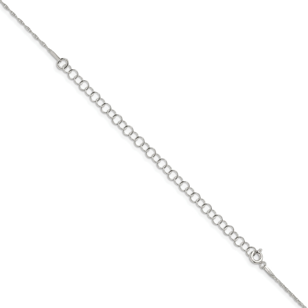 Sterling Silver 1.25mm Loose Rope Chain With 2in Extension