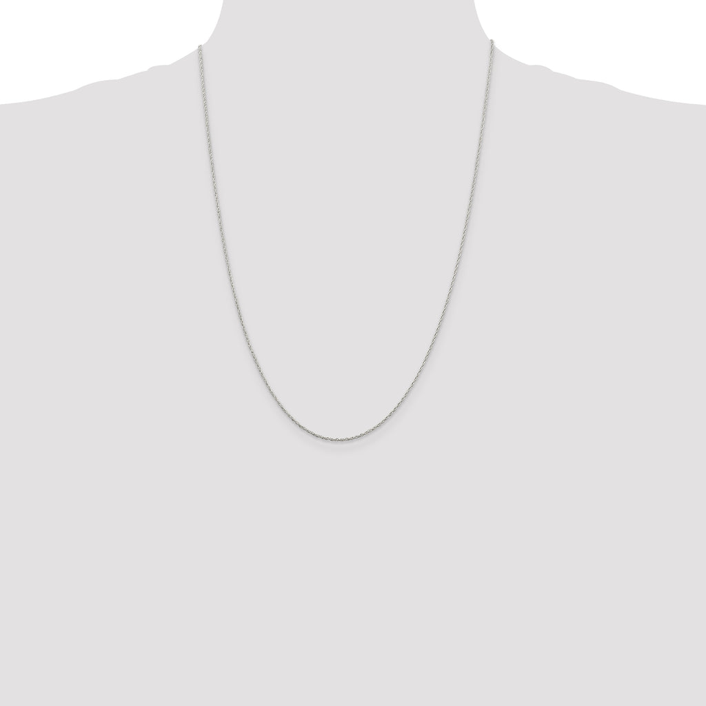 Sterling Silver Rhodium-Plated 1.25mm Loose Rope Chain