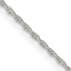 Sterling Silver 1.25mm Loose Rope Chain With 2in Extension