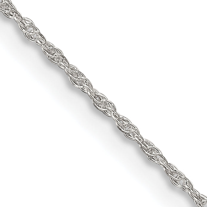 Sterling Silver 1.25mm Loose Rope Chain With 2in Extension