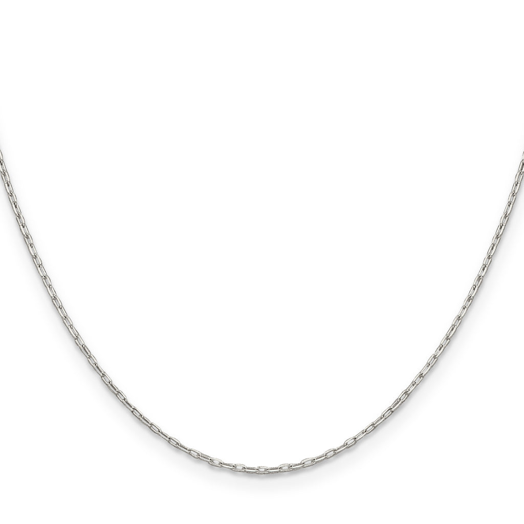 Sterling Silver 1mm Diamond-Cut Long Link Cable Chain