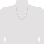 Sterling Silver 1mm Diamond-Cut Long Link Cable Chain With 2in Extension