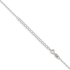Sterling Silver 1mm Diamond-Cut Long Link Cable Chain With 2in Extension