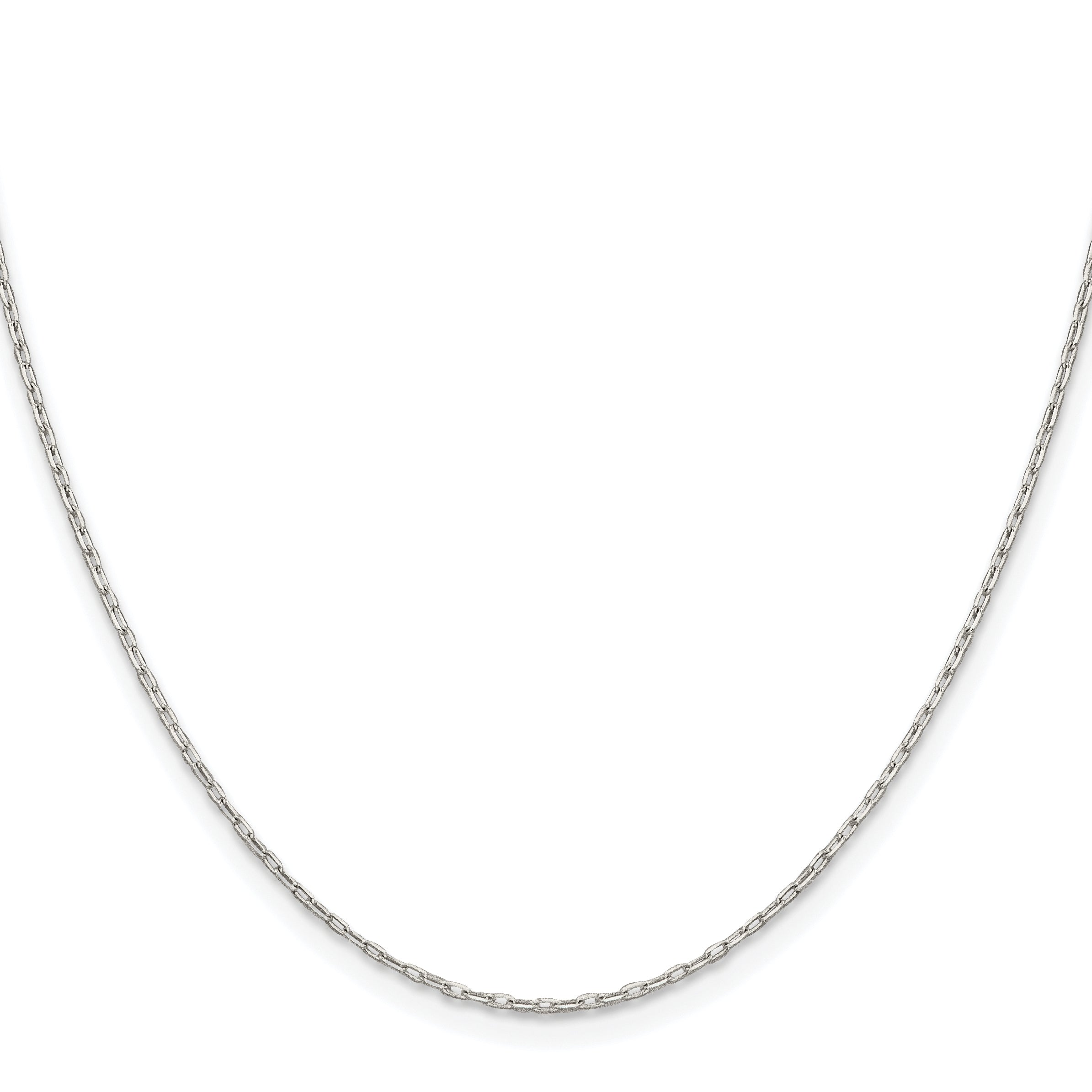 Sterling Silver Rhodium-Plated 1mm Diamond-Cut Long Link Cable Chain With 2in Secondary image