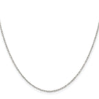 Sterling Silver Rhodium-Plated 1mm Diamond-Cut Long Link Cable Chain