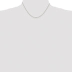Sterling Silver Rhodium-Plated 1mm Diamond-Cut Long Link Cable Chain