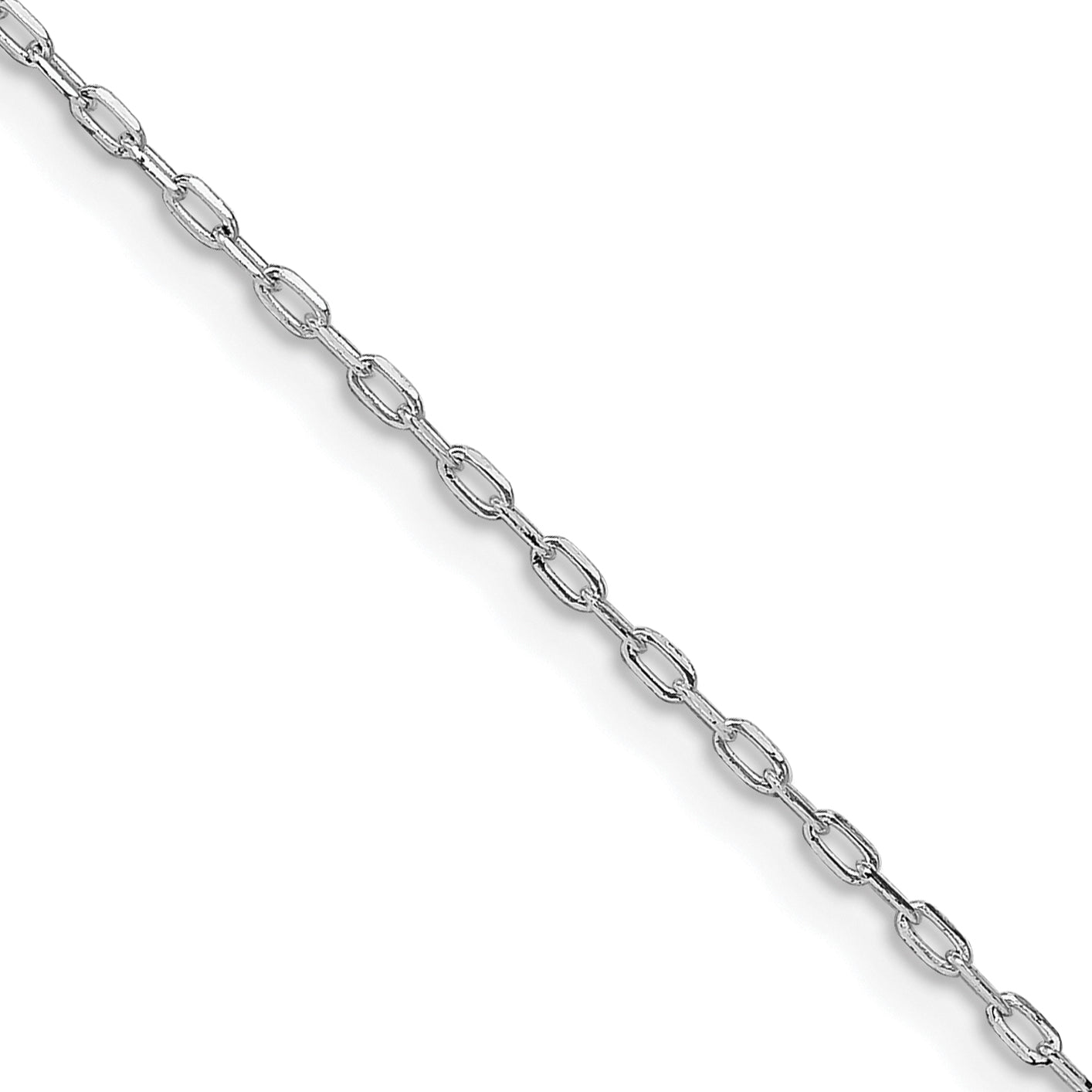 Sterling Silver Rhodium-Plated 1mm Diamond-Cut Long Link Cable Chain Main image