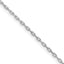 Sterling Silver Rhodium-Plated 1mm Diamond-Cut Long Link Cable Chain With 2in