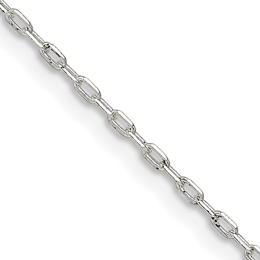Sterling Silver 1mm Diamond-Cut Long Link Cable Chain With 2in Extension