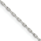 Sterling Silver 1mm Diamond-Cut Long Link Cable Chain With 2in Extension