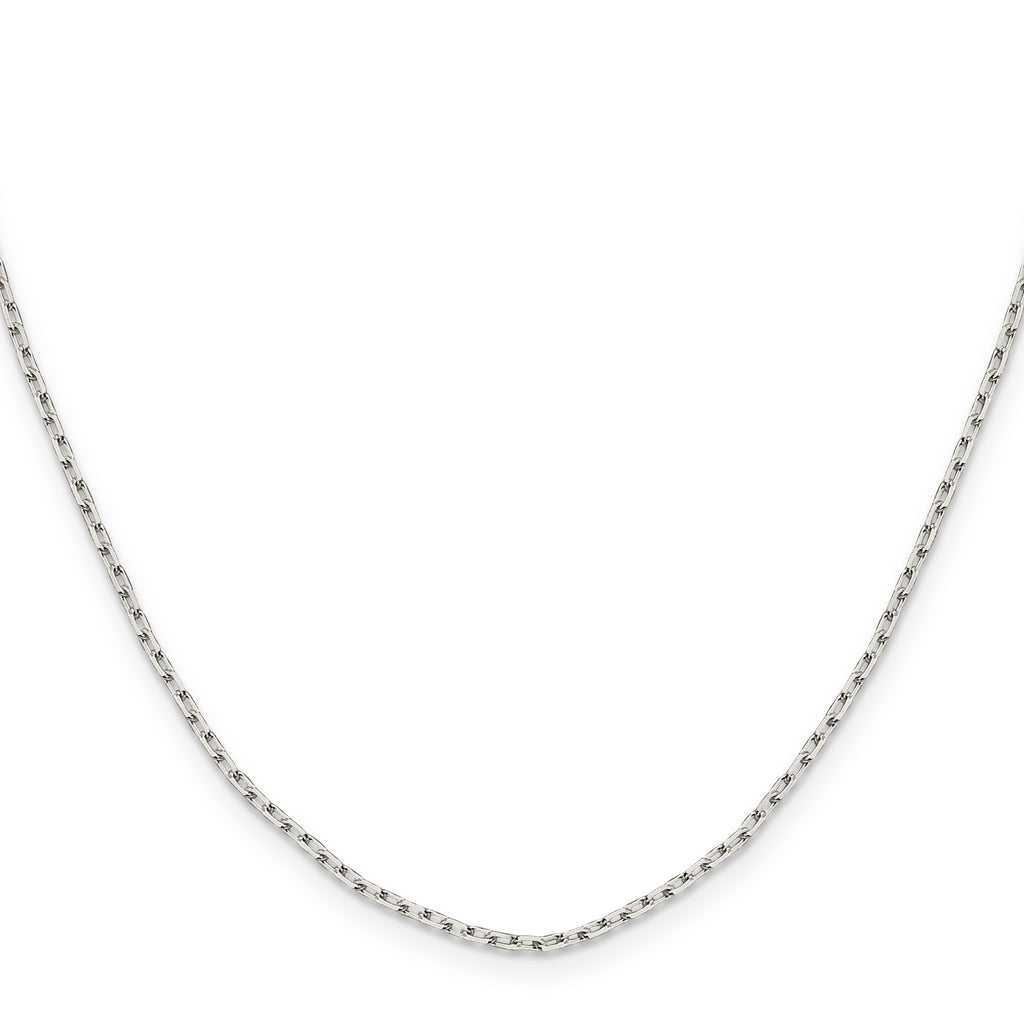 Sterling Silver 1.65mm Diamond-Cut Long Link Cable Chain
