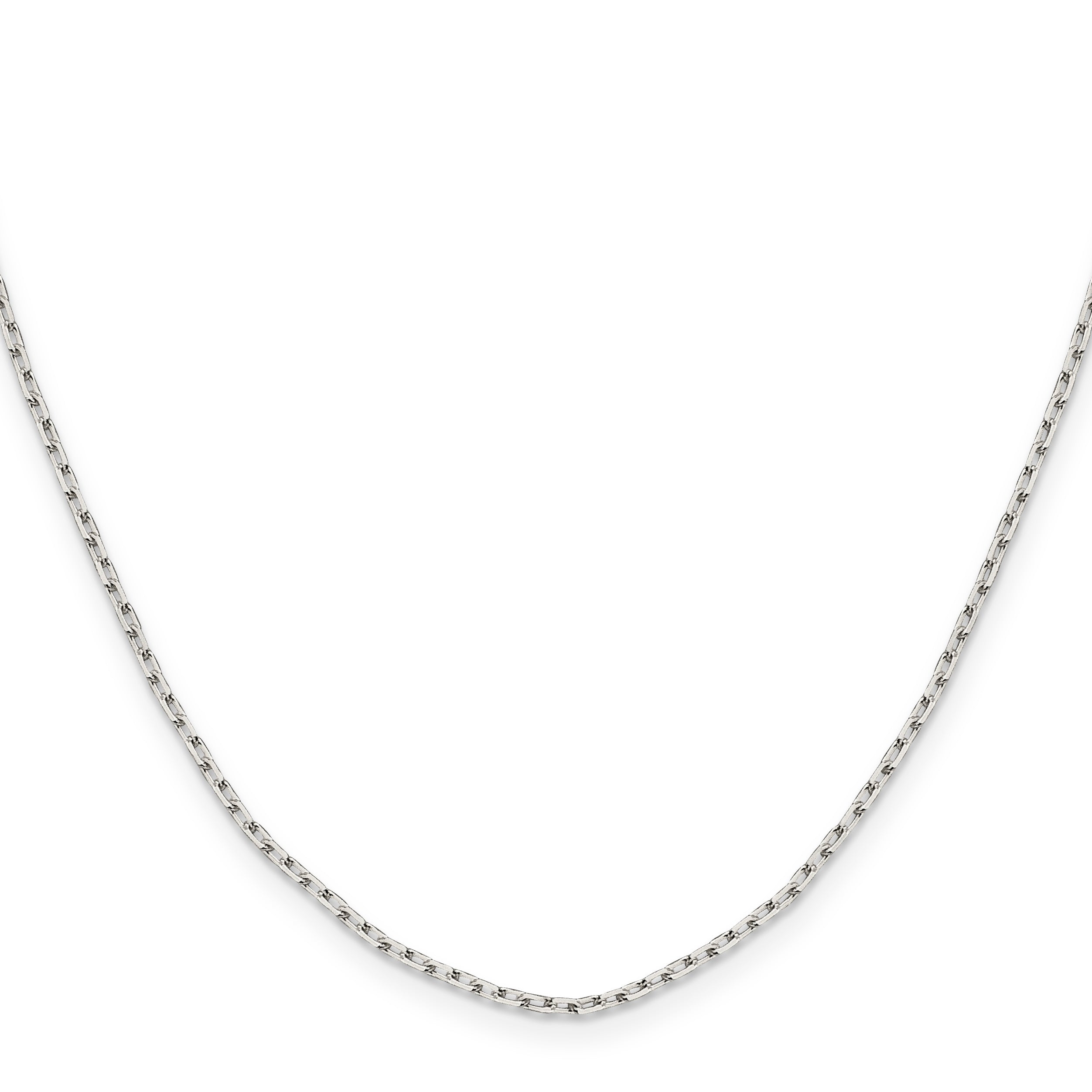 Sterling Silver 1.65mm Diamond-Cut Long Link Cable Chain