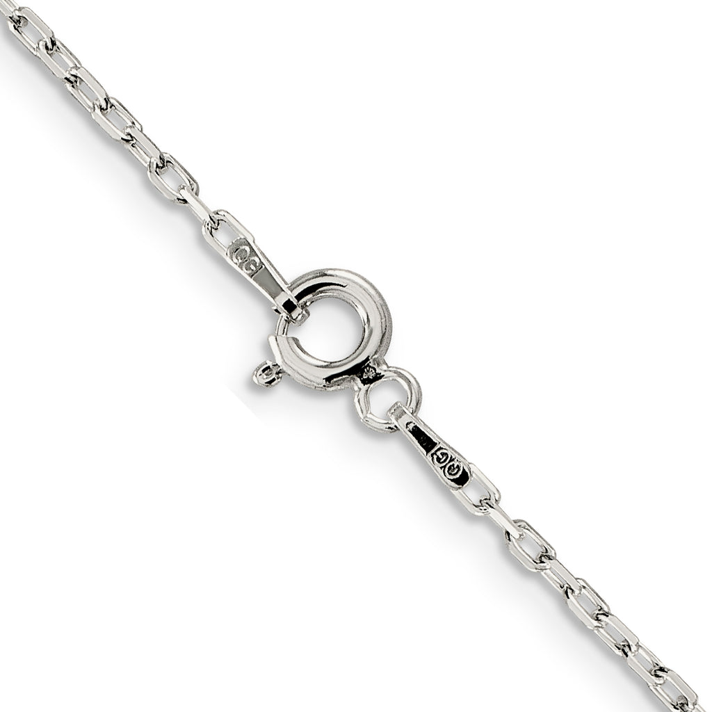 Sterling Silver 1.65mm Diamond-Cut Long Link Cable Chain