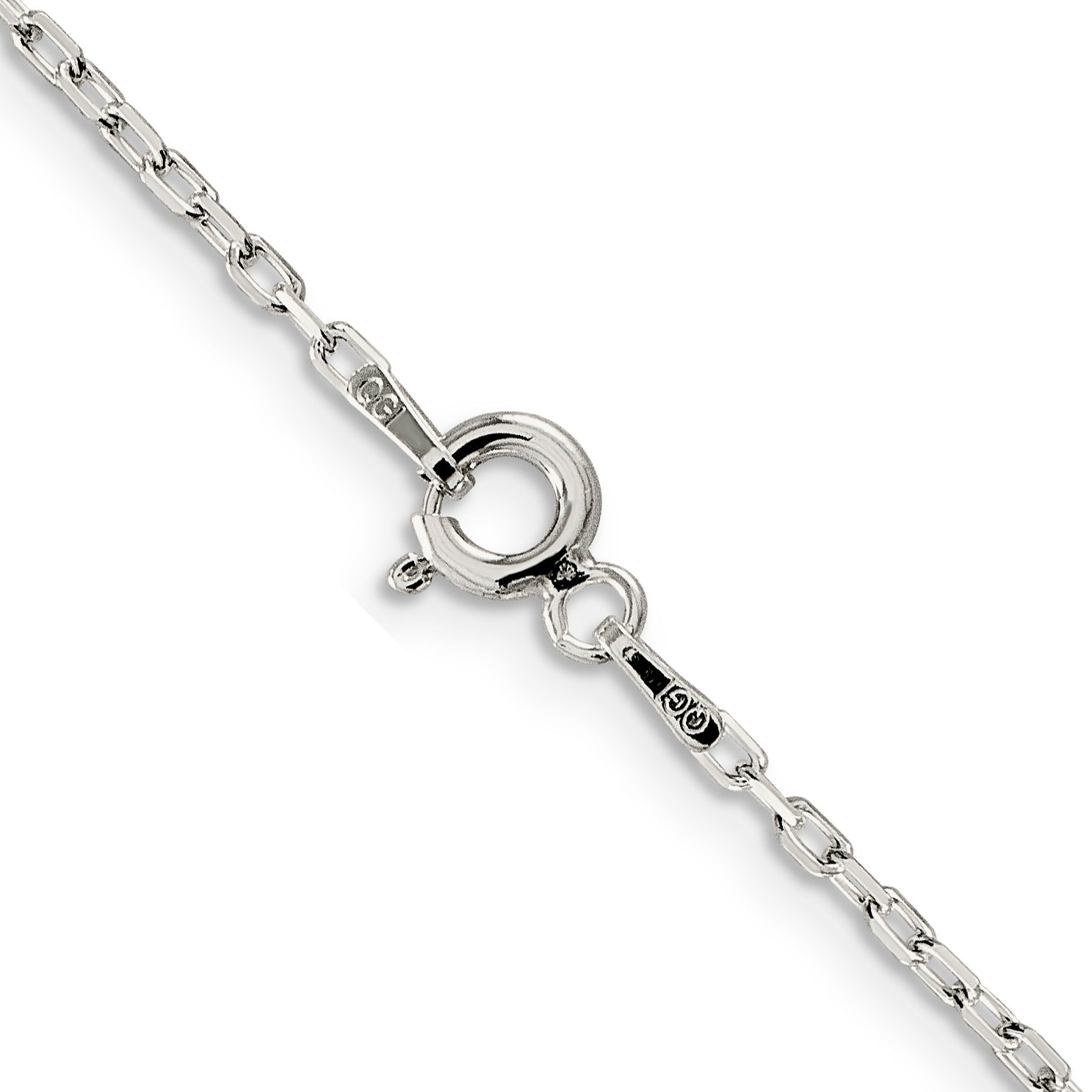 Sterling Silver 1.65mm Diamond-Cut Long Link Cable Chain