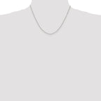 Sterling Silver 1.65mm Diamond-Cut Long Link Cable Chain With 2in Extension