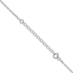 Sterling Silver 1.65mm Diamond-Cut Long Link Cable Chain With 2in Extension