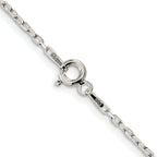 Sterling Silver Rhodium-Plated 1.65mm Diamond-Cut Long Link Cable Chain