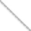 Sterling Silver Rhodium-Plated 1.65mm Diamond-Cut Long Link Cable Chain With 2