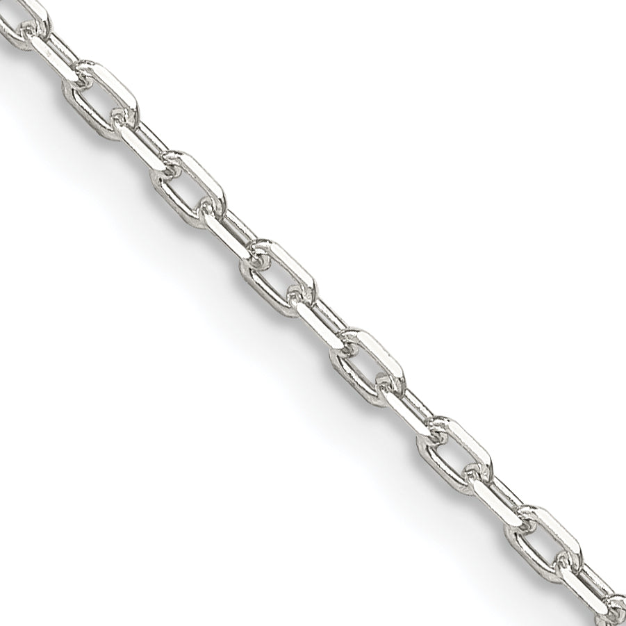 Sterling Silver 1.65mm Diamond-Cut Long Link Cable Chain