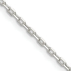 Sterling Silver 1.65mm Diamond-Cut Long Link Cable Chain