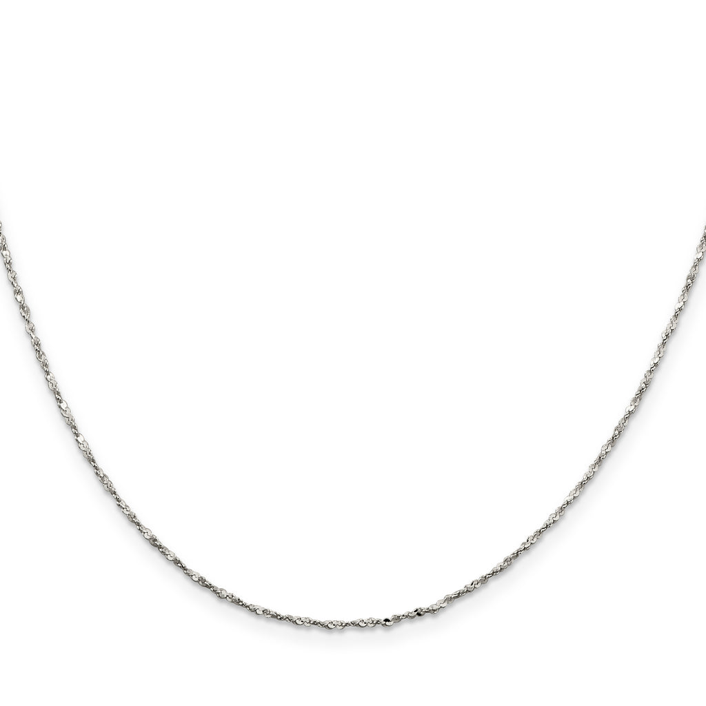 Sterling Silver Serpentine Chain Necklace 1.2mm