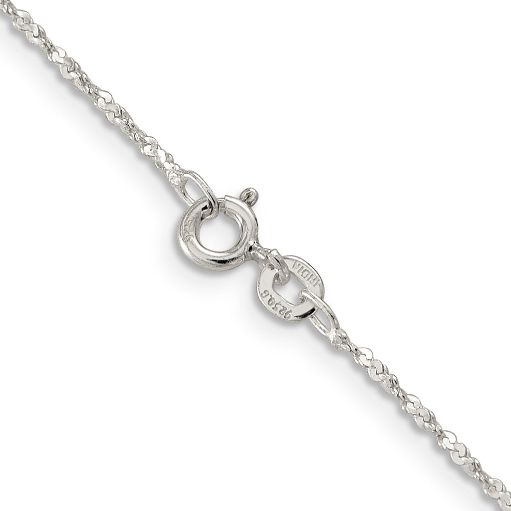 Sterling Silver Serpentine Chain Necklace 1.2mm