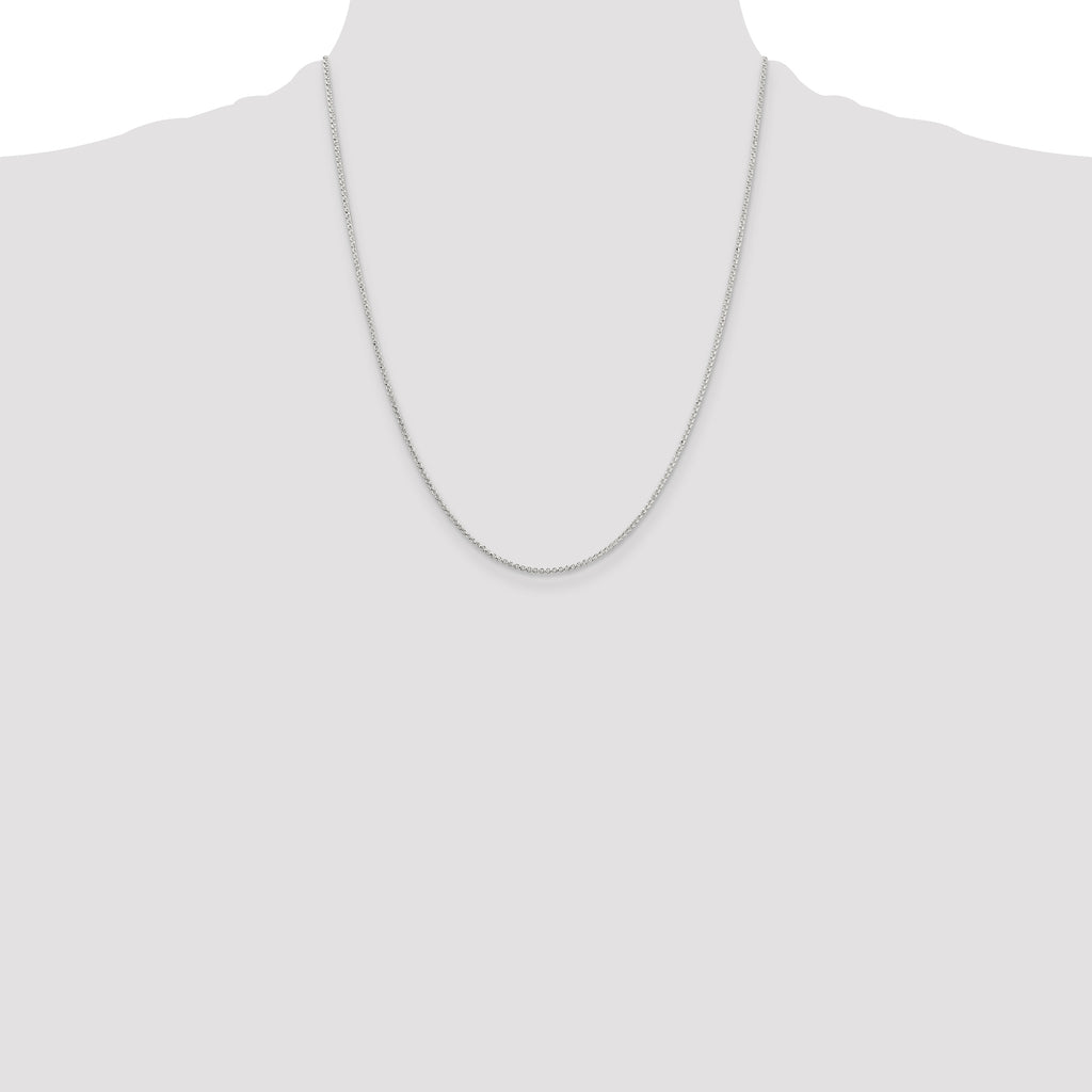 Sterling Silver 1.4mm Diamond-Cut Rolo Chain