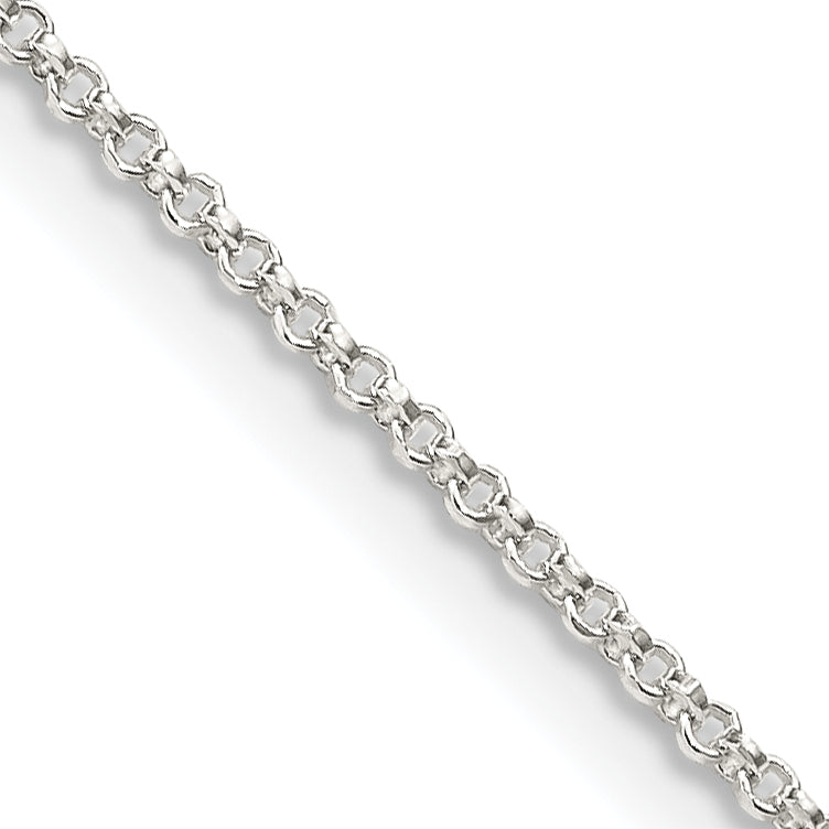 Sterling Silver Diamond-Cut Rolo Chain Necklace 1.4mm