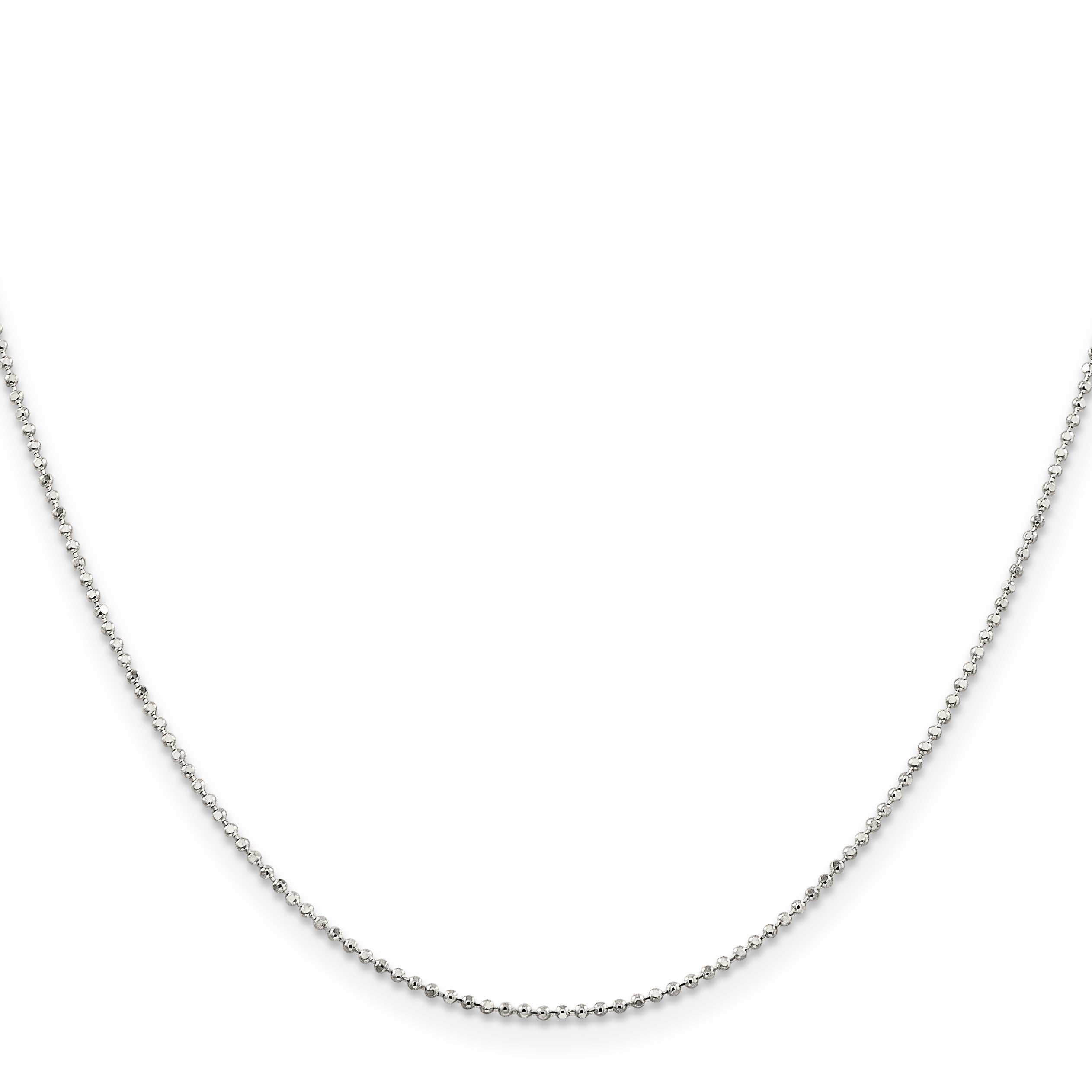 Sterling Silver 1.05mm Square Fancy Beaded Chain Anklet