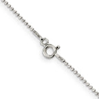 Sterling Silver 1.05mm Square Fancy Beaded Chain Anklet