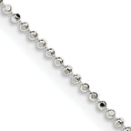 Sterling Silver Beaded Chain Necklace 1.05mm